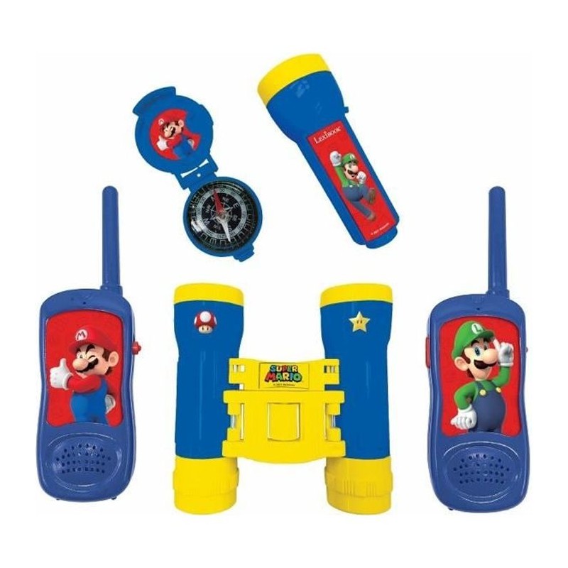 Lexibook - Kit d'aventurier Super Mario - Talkie-Walkies, jumelles, la