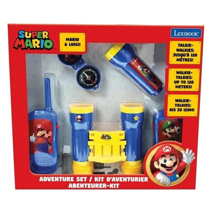 Lexibook - Kit d'aventurier Super Mario - Talkie-Walkies, jumelles, lampe torche et boussole Lexibook - Kit d'aventurier Super Mario - Talkie-Walkies, jumelles, lampe torche et boussole