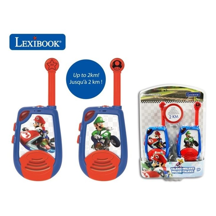 Talkie-Walkies Digitaux Mario Kart - LEXIBOOK - Portée 2km - Fonction morse lumineux Talkie-Walkies Digitaux Mario Kart - LEXIBOOK - Portée 2km - Fonction morse lumineux