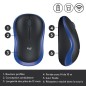Souris - Sans fil - Logitech - M185 - Bleu - Ambidextre