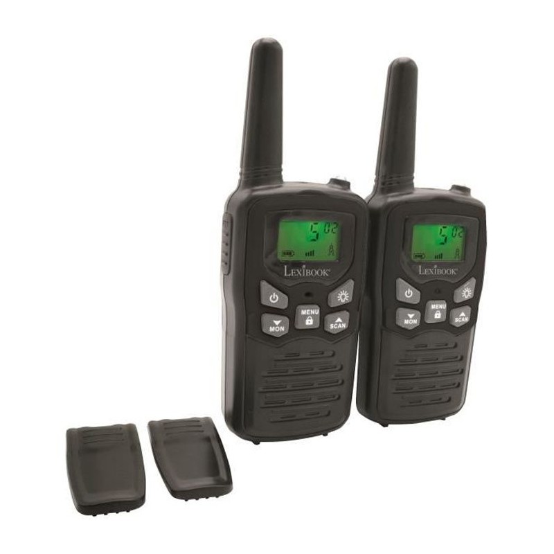 Talkie-Walkies LEXIBOOK noirs - Portée 8 km - Fonction Moniteur - Lam Talkie-Walkies LEXIBOOK noirs - Portée 8 km - Fonction Moniteur - Lam