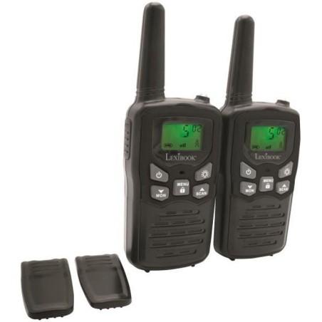 Talkie-Walkies LEXIBOOK noirs - Portée 8 km - Fonction Moniteur - Lam
