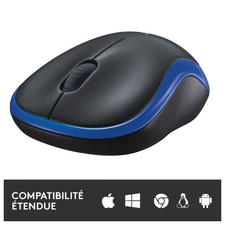 Souris - Sans fil - Logitech - M185 - Bleu - Ambidextre