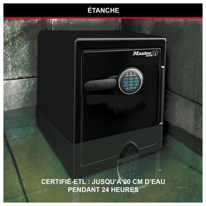 Coffre-fort - MASTER LOCK - Ignifuge et Etanche - XXL 56,6L - Combinaison électronique Coffre-fort - MASTER LOCK - Ignifuge et Etanche - XXL 56,6L - Combinaison électronique