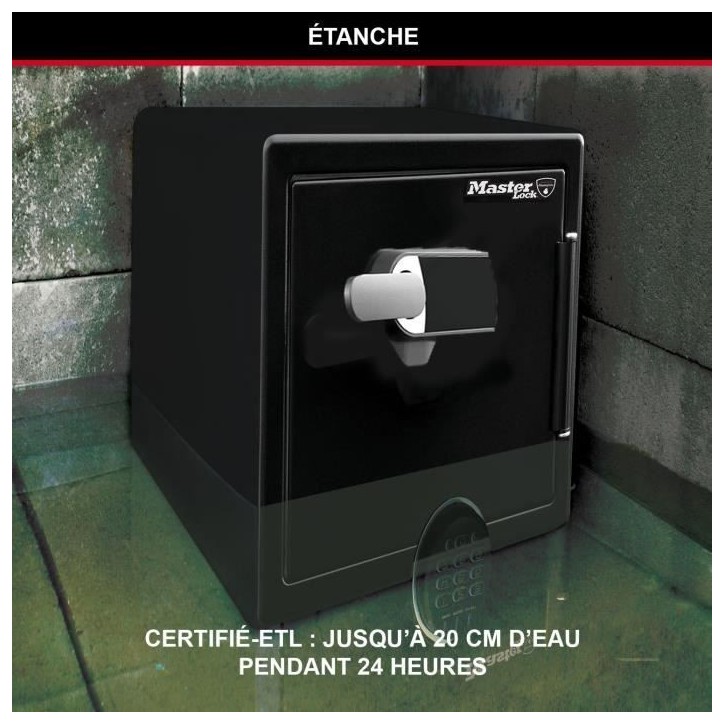 MASTER LOCK Coffre-fort ignifugé et résistant a l'eau (code tactile + alarme) 56,5 L MASTER LOCK Coffre-fort ignifugé et résistant a l'eau (code tactile + alarme) 56,5 L