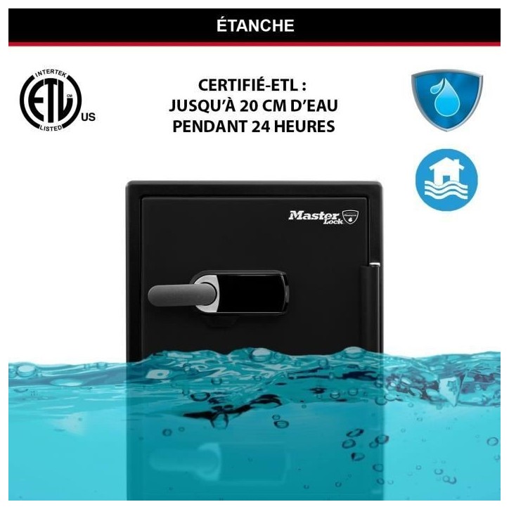 MASTER LOCK Coffre-fort ignifugé et résistant a l'eau (code tactile + alarme) 56,5 L MASTER LOCK Coffre-fort ignifugé et résistant a l'eau (code tactile + alarme) 56,5 L