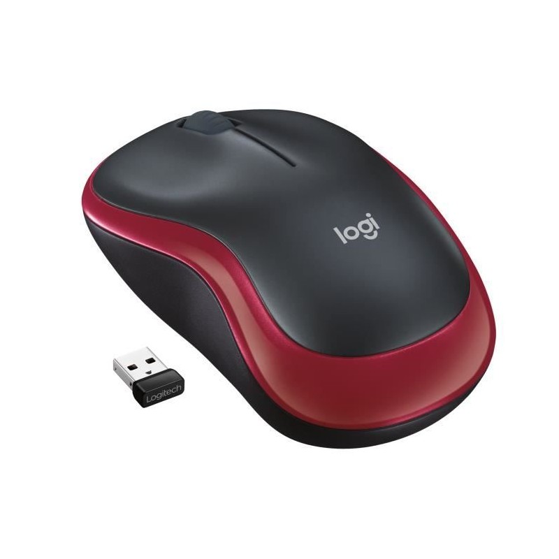 Souris - Sans fil - Logitech - M185 - Rouge - Ambidextre Souris - Sans fil - Logitech - M185 - Rouge - Ambidextre