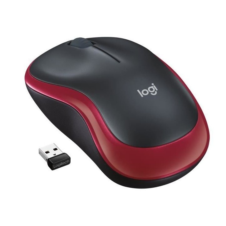 Souris - Sans fil - Logitech - M185 - Rouge - Ambidextre