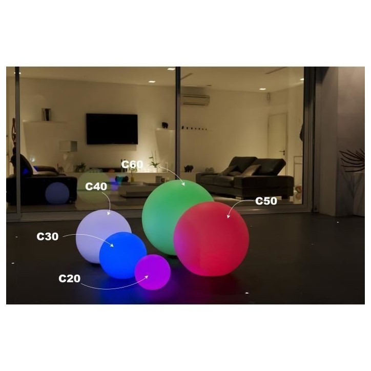 LUMISKY Sphere Led sans fil télécommandable 30 cm - Multicolore LUMISKY Sphere Led sans fil télécommandable 30 cm - Multicolore