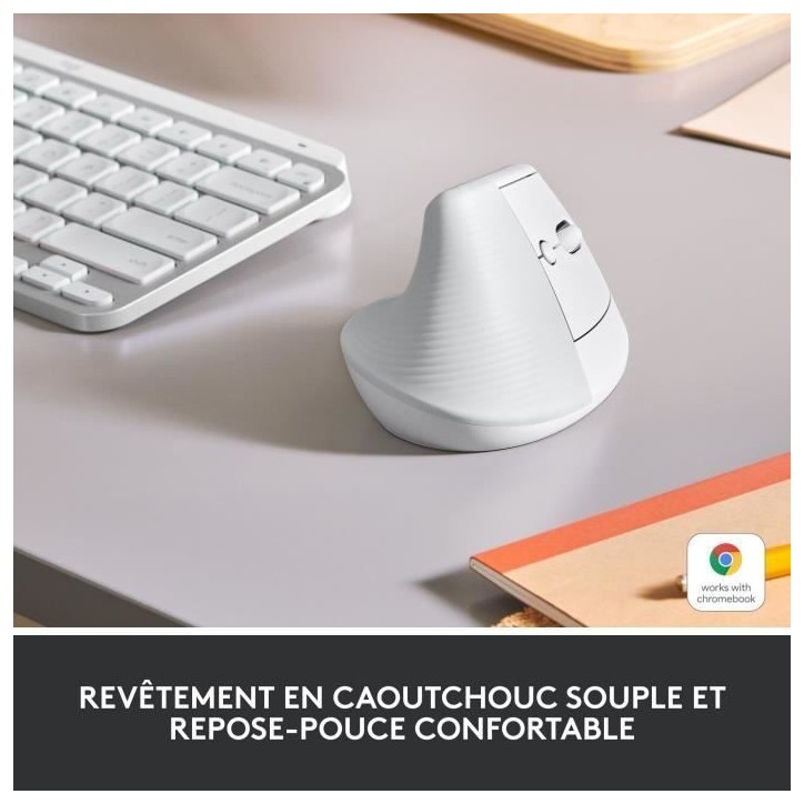 Souris - Sans Fil - Logitech - Lift Ergonomique Verticale - Blanc - Droitier Souris - Sans Fil - Logitech - Lift Ergonomique Verticale - Blanc - Droitier