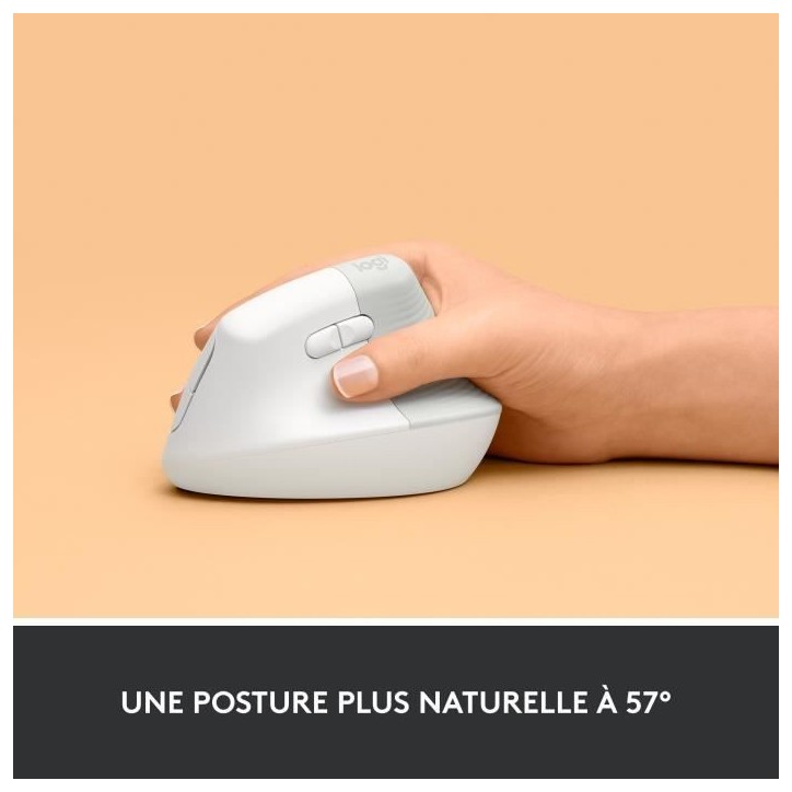 Souris - Sans Fil - Logitech - Lift Ergonomique Verticale - Blanc - Droitier Souris - Sans Fil - Logitech - Lift Ergonomique Verticale - Blanc - Droitier