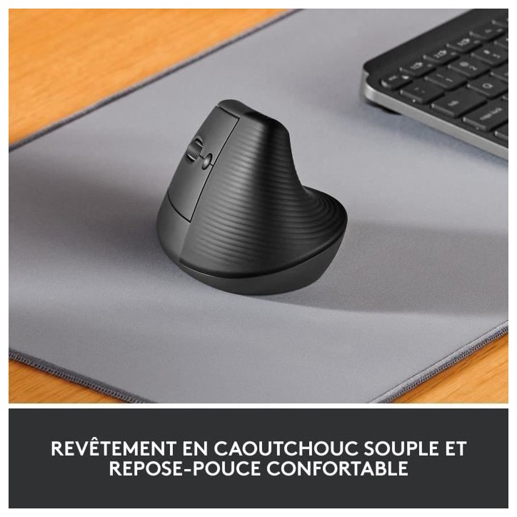 Souris - Sans Fil - Logitech - Lift Ergonomique Verticale - Graphite - Gaucher Souris - Sans Fil - Logitech - Lift Ergonomique Verticale - Graphite - Gaucher