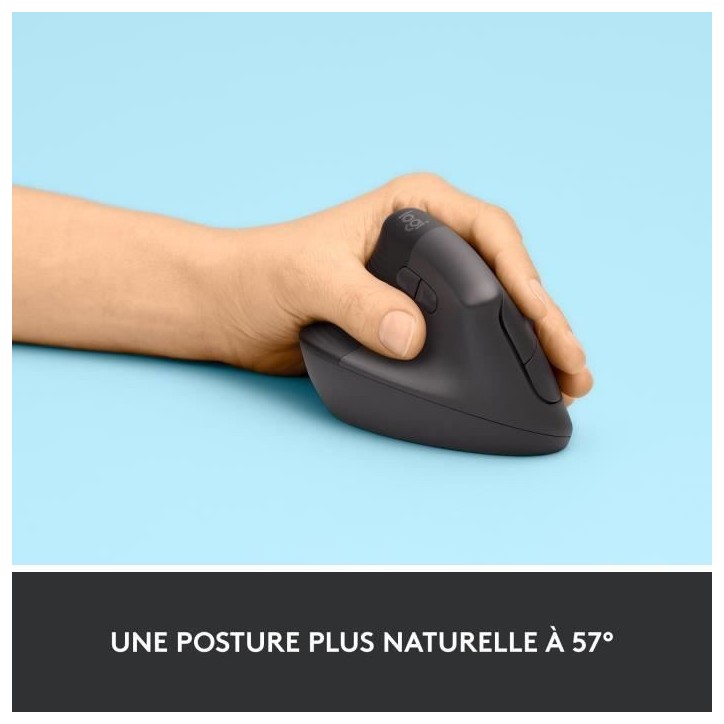 Souris - Sans Fil - Logitech - Lift Ergonomique Verticale - Graphite - Gaucher Souris - Sans Fil - Logitech - Lift Ergonomique Verticale - Graphite - Gaucher