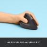 Souris - Sans Fil - Logitech - Lift Ergonomique Verticale - Graphite -