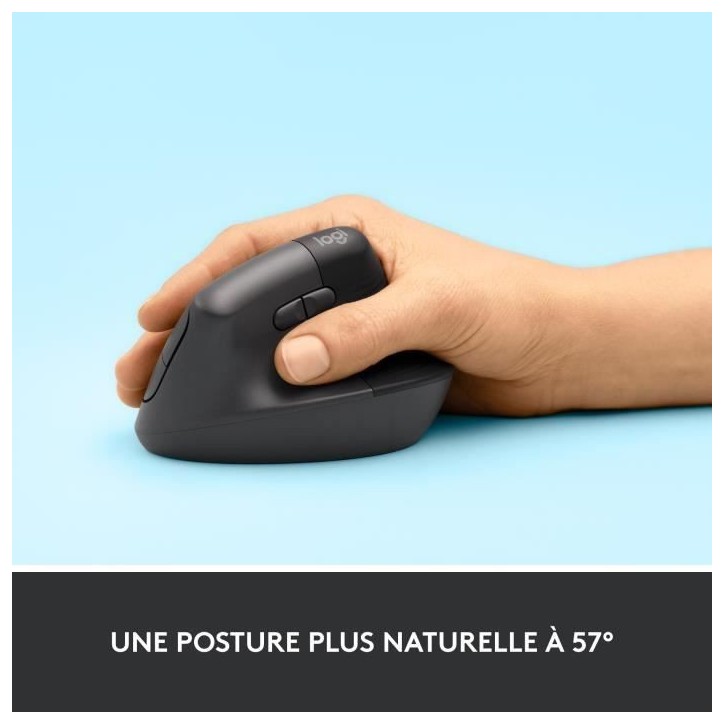 Souris - Sans Fil - Logitech - Lift Ergonomique Verticale - Graphite - Droitier Souris - Sans Fil - Logitech - Lift Ergonomique Verticale - Graphite - Droitier