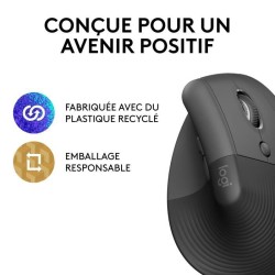 Souris - Sans Fil - Logitech - Lift Ergonomique Verticale - Graphite -