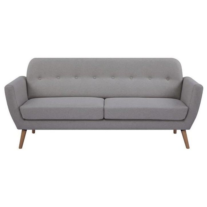 Canapé - 3 places - LILLY - Tissu Beige - 193 x 79 x 86 cm - SENHO