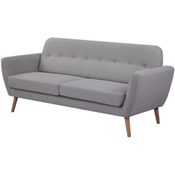 Canapé - 3 places - LILLY - Tissu Beige - 193 x 79 x 86 cm - SENHO