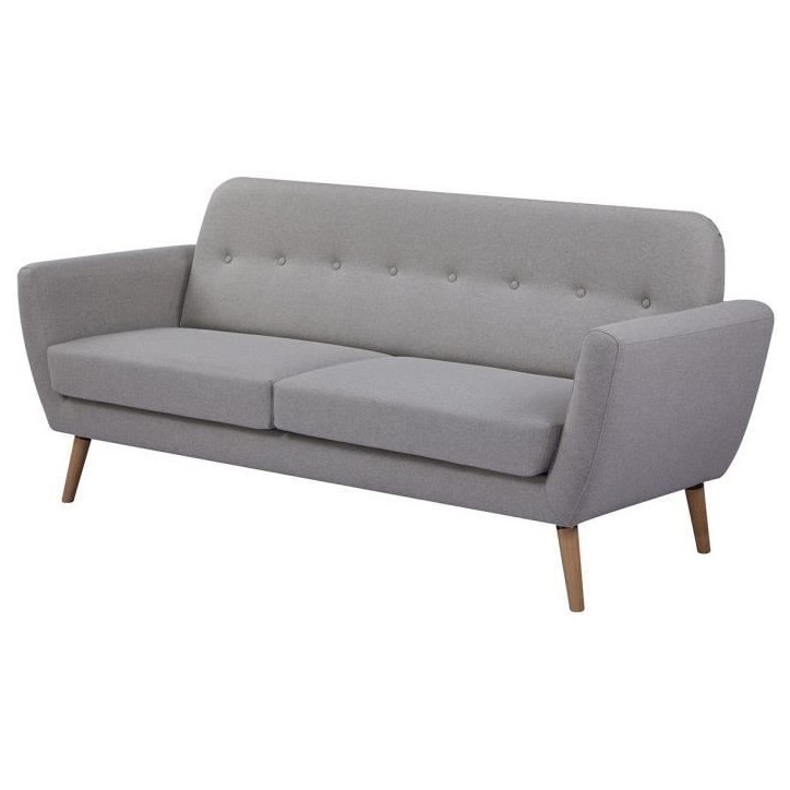 Canapé - 3 places - LILLY - Tissu Beige - 193 x 79 x 86 cm - SENHO