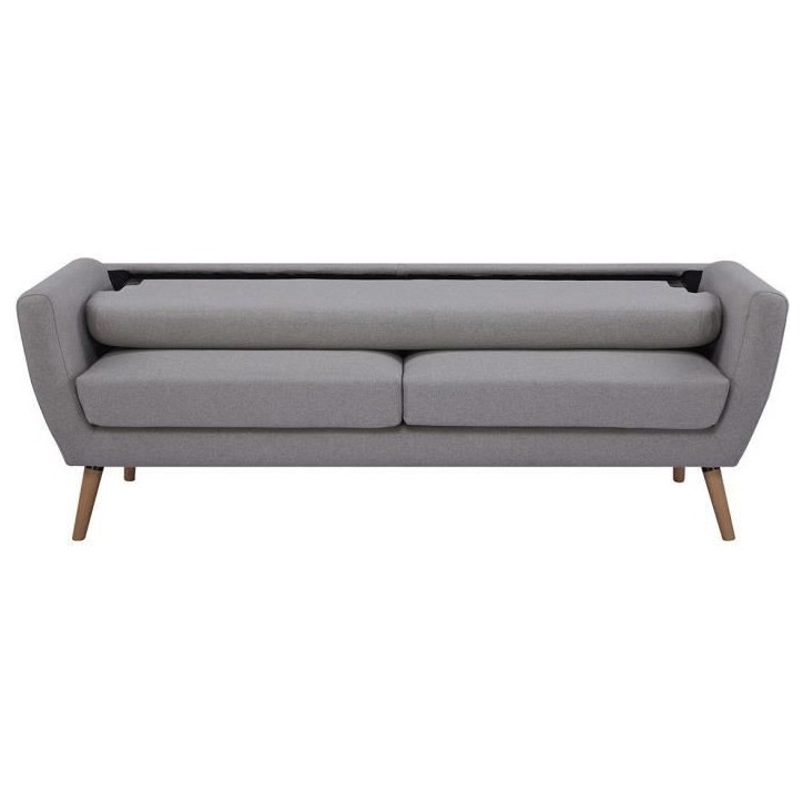 Canapé - 3 places - LILLY - Tissu Beige - 193 x 79 x 86 cm - SENHO