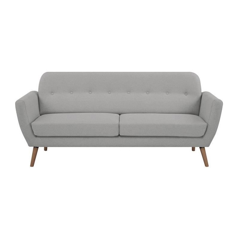 Canapé - 3 places - LILLY - Tissu Gris clair - 193 x 79 x 86 cm - SEN Canapé - 3 places - LILLY - Tissu Gris clair - 193 x 79 x 86 cm - SEN