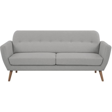 Canapé - 3 places - LILLY - Tissu Gris clair - 193 x 79 x 86 cm - SEN