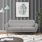 Canapé - 3 places - LILLY - Tissu Gris clair - 193 x 79 x 86 cm - SENHO