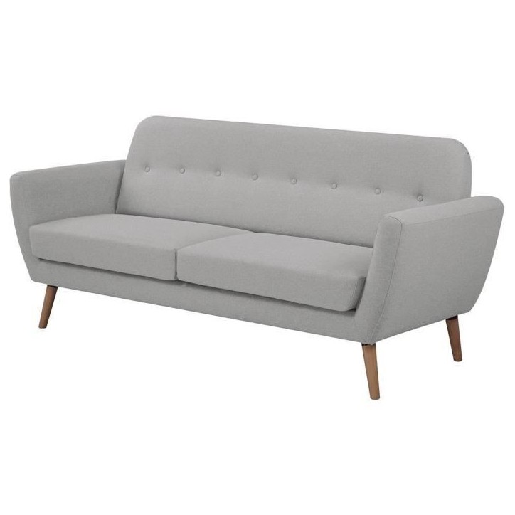Canapé - 3 places - LILLY - Tissu Gris clair - 193 x 79 x 86 cm - SENHO Canapé - 3 places - LILLY - Tissu Gris clair - 193 x 79 x 86 cm - SENHO