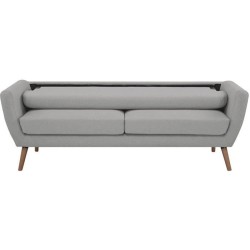 Canapé - 3 places - LILLY - Tissu Gris clair - 193 x 79 x 86 cm - SEN