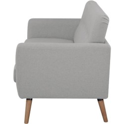 Canapé - 3 places - LILLY - Tissu Gris clair - 193 x 79 x 86 cm - SEN