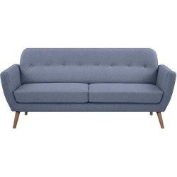 Canapé - 3 places - LILLY - Tissu Bleu clair - 193 x 79 x 86 cm - SEN