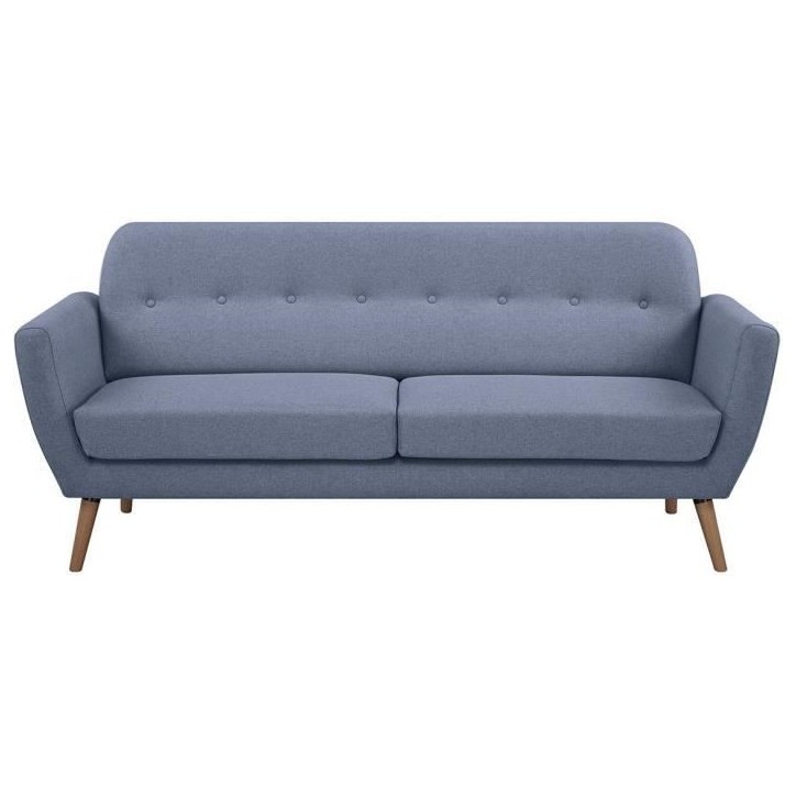 Canapé - 3 places - LILLY - Tissu Bleu clair - 193 x 79 x 86 cm - SENHO