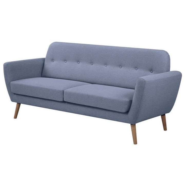 Canapé - 3 places - LILLY - Tissu Bleu clair - 193 x 79 x 86 cm - SENHO