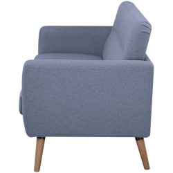 Canapé - 3 places - LILLY - Tissu Bleu clair - 193 x 79 x 86 cm - SEN