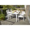 Table de jardin - Rectangulaire - Coloris : blanc - En résine - 6 per