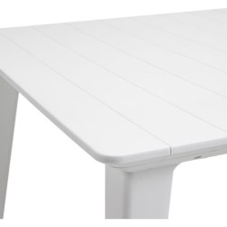 Table de jardin - Rectangulaire - Coloris : blanc - En résine - 6 per