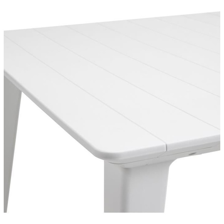 Table de jardin - Rectangulaire - Coloris : blanc - En résine - 6 personnes - LIMA - Allibert by KETER