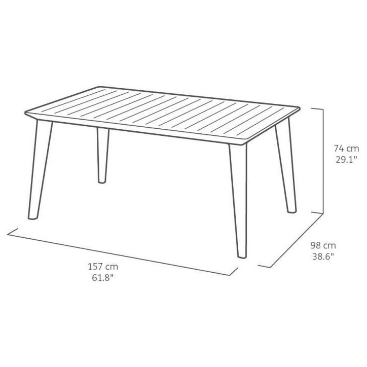 Table de jardin - Rectangulaire - Coloris : blanc - En résine - 6 personnes - LIMA - Allibert by KETER
