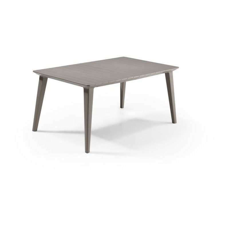 Table de jardin - rectangulaire 160cm - cappuccino - en résine - 6 pe Table de jardin - rectangulaire 160cm - cappuccino - en résine - 6 pe