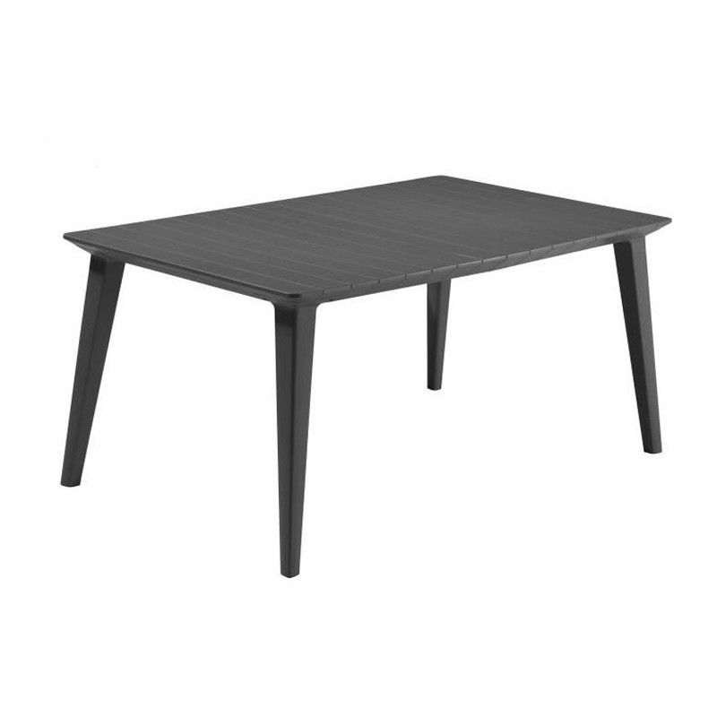 Table de jardin - rectangulaire 160cm - gris graphite - en résine - 6
