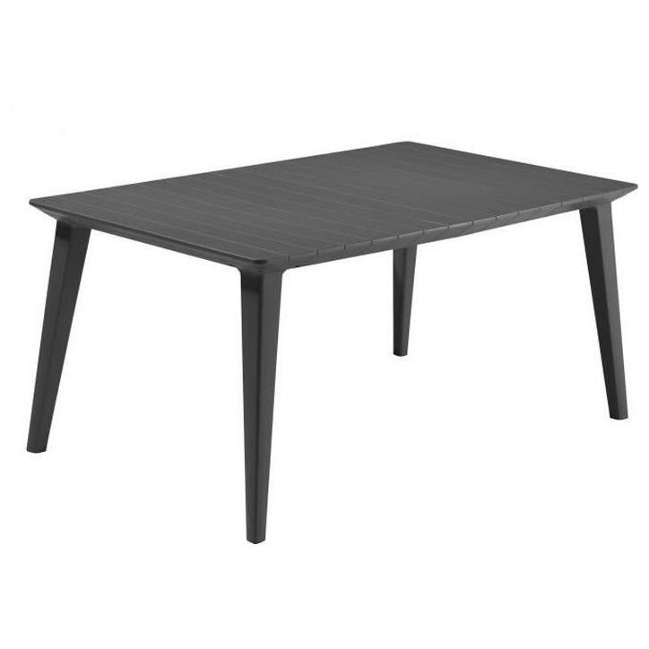 Table de jardin - rectangulaire 160cm - gris graphite - en résine - 6 personnes - Lima - Allibert by KETER