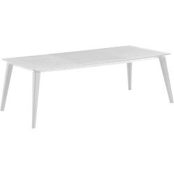 Table de jardin - rectangulaire - blanc - en résine - 8 a 10 personne