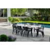 Table de jardin - rectangulaire - blanc - en résine - 8 a 10 personne