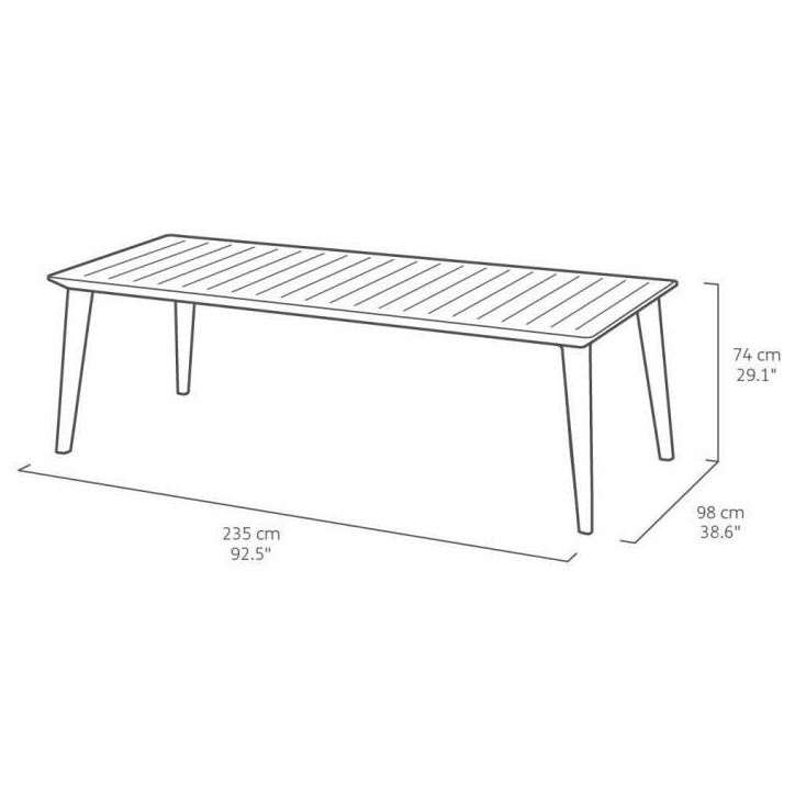 Table de jardin - rectangulaire - gris graphite - en résine - 8 a 10 personnes - Lima - Allibert by KETER Table de jardin - rectangulaire - gris graphite - en résine - 8 a 10 personnes - Lima - Allibert by KETER