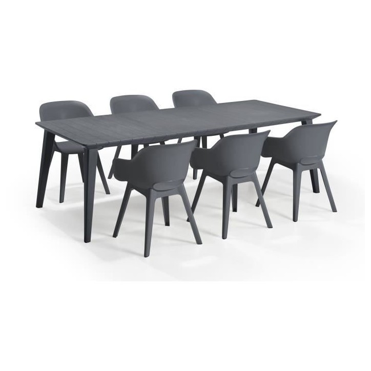 Table de jardin - rectangulaire - gris graphite - en résine - 8 a 10 personnes - Lima - Allibert by KETER Table de jardin - rectangulaire - gris graphite - en résine - 8 a 10 personnes - Lima - Allibert by KETER