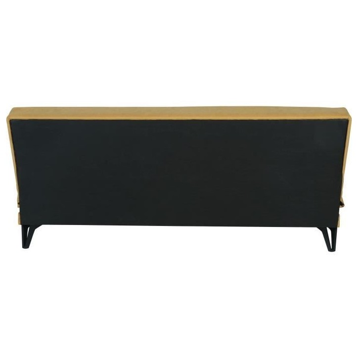 Banquette convertible 3 places - LIMRA - Tissu moutarde - 2 coussins - 190 x 87 x 87 cm Banquette convertible 3 places - LIMRA - Tissu moutarde - 2 coussins - 190 x 87 x 87 cm