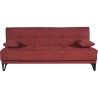 Banquette convertible 3 places - LIMRA - Tissu rouge - 2 coussins - 19