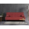 Banquette convertible 3 places - LIMRA - Tissu rouge - 2 coussins - 19