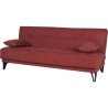 Banquette convertible 3 places - LIMRA - Tissu rouge - 2 coussins - 19