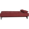 Banquette convertible 3 places - LIMRA - Tissu rouge - 2 coussins - 19
